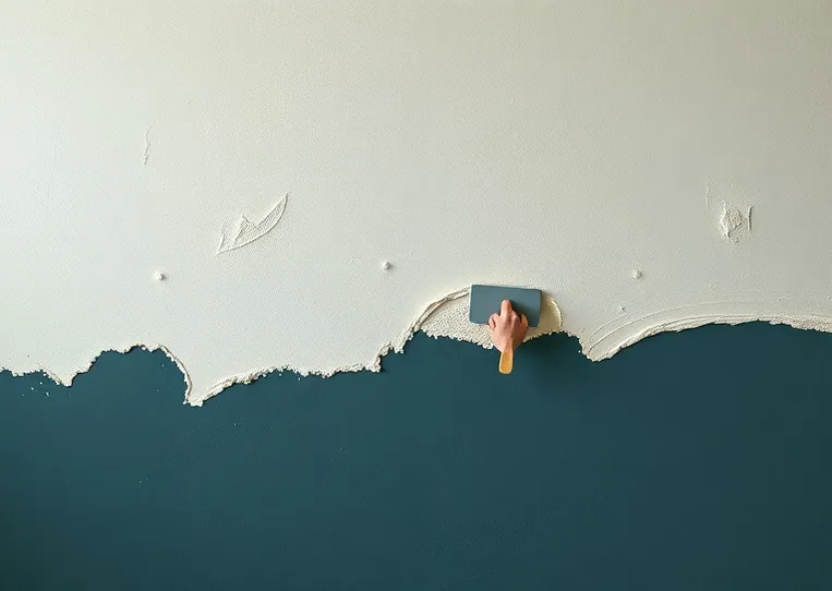Application d'un enduit décoratif à la lisseuse sur un mur